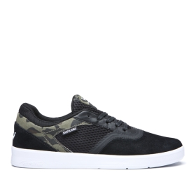 Supra Mens SAINT Black/Camo/white Low Top Shoes | CA-22963